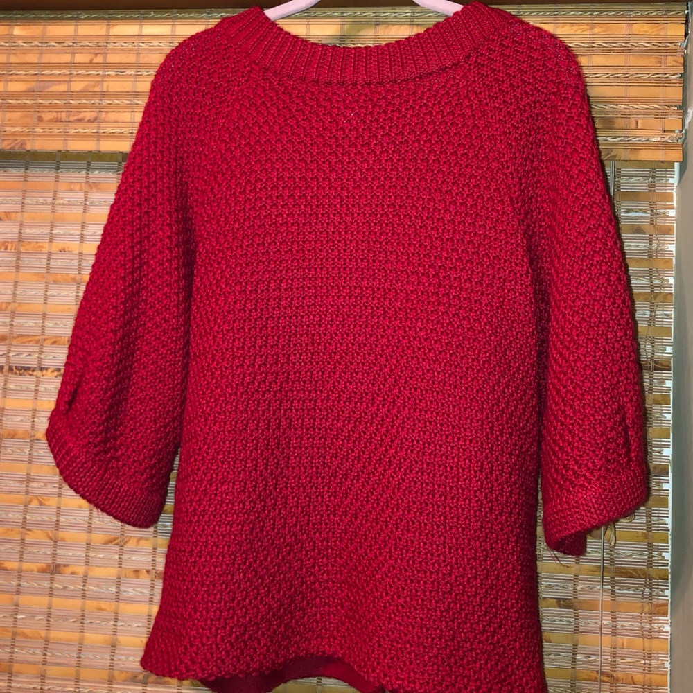Red button down cache cardigan - Picture 3 of 4